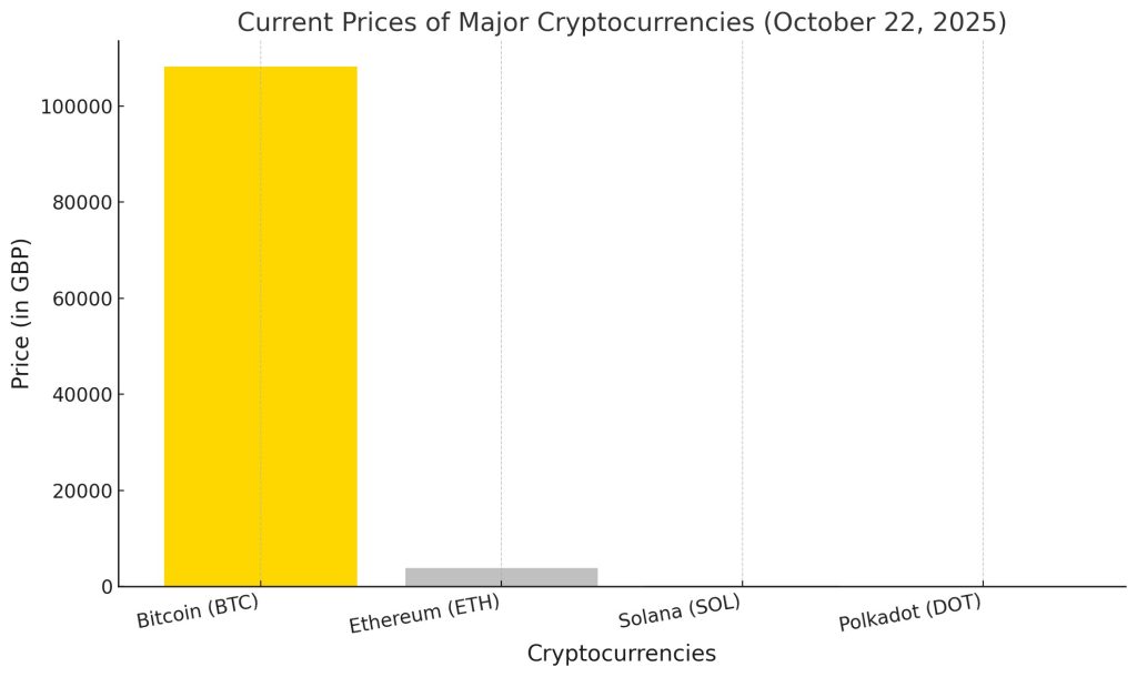 the current market prices of major cryptocurrencies