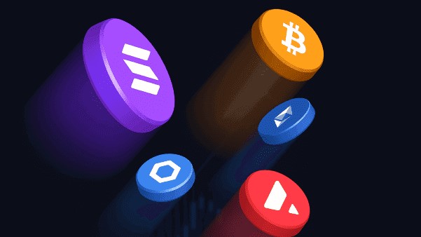 Collection of cryptocurrency icons representing digital currencies.