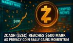Zcash ($ZEC) Reaches $600 Mark as Privacy Coin Rally Gains Momentum
