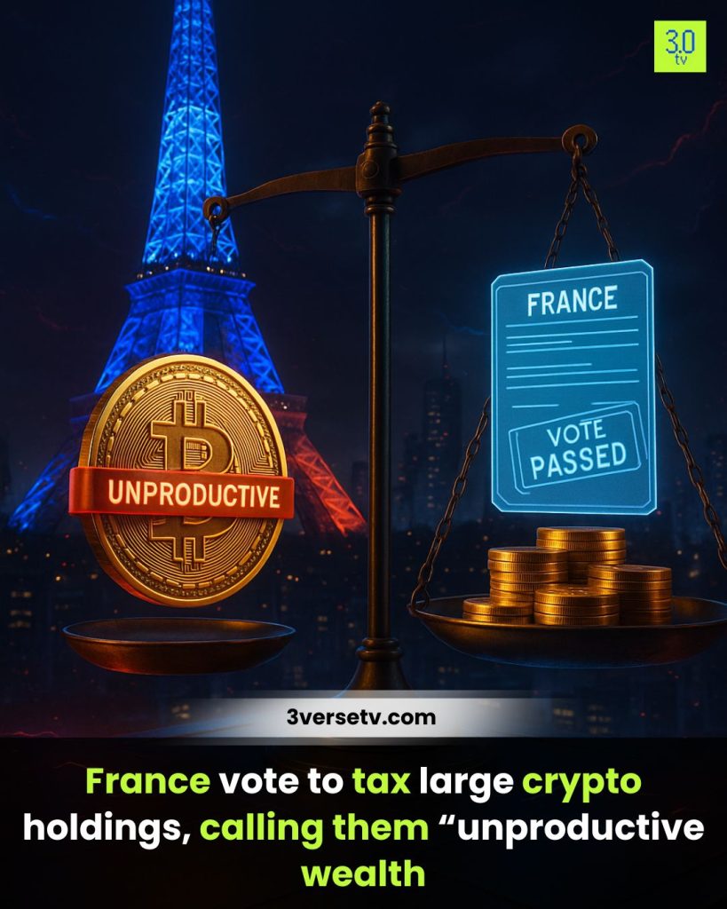 France votes to tax large crypto holdings, calling them “unproductive wealth”