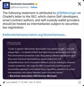 Wall Street vs Web3? Citadel Warns SEC: “No Free Pass for DeFi” as Firm Pushes for Full Regulation