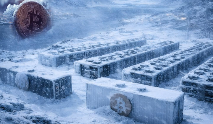 US Winter Storm Temporarily Knocks Bitcoin Hashrate Lower | 3verseTV