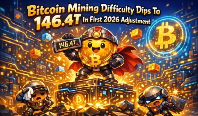 Bitcoin Mining Difficulty Dips to 146.4T in First 2026 Adjustment