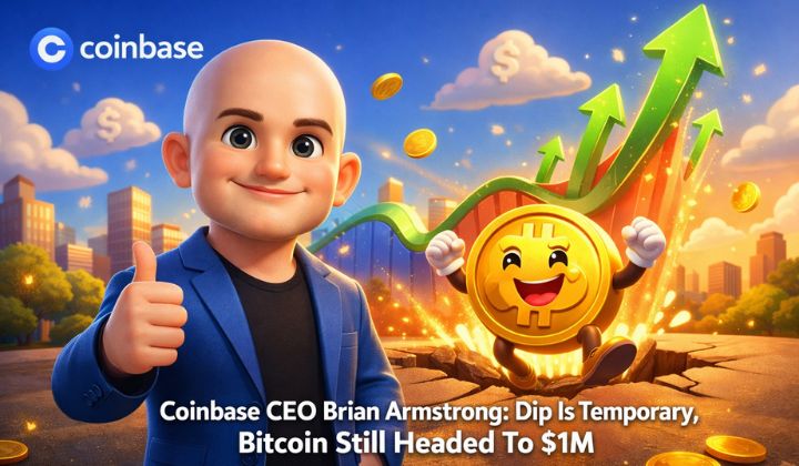Brian Armstrong: Dip Is Temporary, Bitcoin Still Headed to $1M