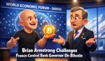 Brian Armstrong Challenges French Central Bank on Bitcoin at Davos