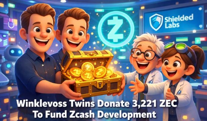 Winklevoss Twins Donate 3,221 ZEC to Fund Zcash Development