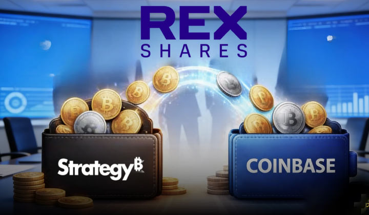 Asset Manager REX Launches Income ETF Linked To Coinbase & Strategy