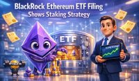 BlackRock’s new Ethereum ETF filing includes staking up to 95% of ETH, aiming to offer price exposure and staking rewards, with Coinbase as custodian.