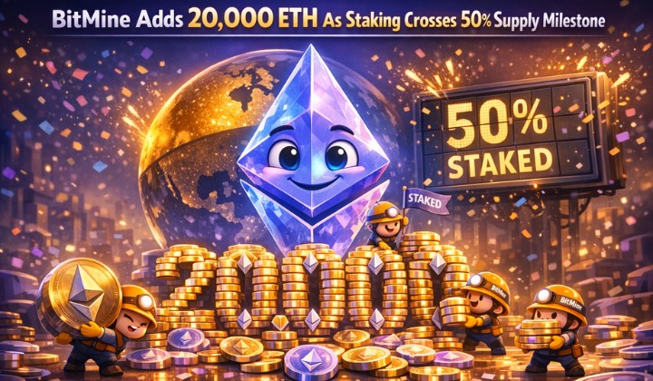 BitMine Buys 20K ETH as Staking Crosses 50% Supply