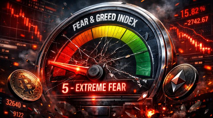 Crypto Fear & Greed Index plunges to 5 Extreme Fear