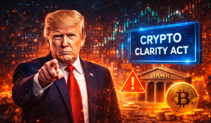 Trump Warns Banks As He Pushes Crypto Clarity Act