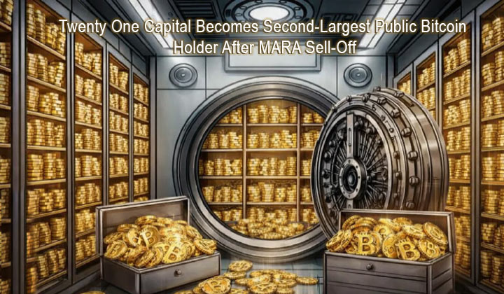 Twenty One Capital Becomes Second-Largest Public Bitcoin Holder After MARA Sell-Off