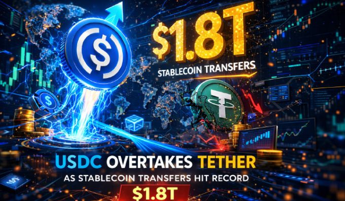 USDC Overtakes Tether As Stablecoin Transfers Hit Record $1.8T