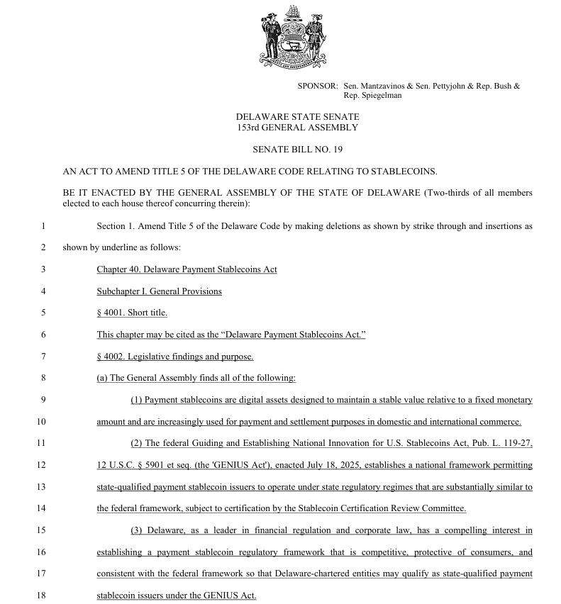 Delaware Moves To Regulate Stablecoins Under Banking Laws