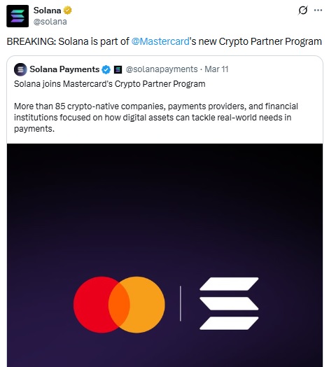 Solana Teams Up With Mastercard & Western Union For New Platform