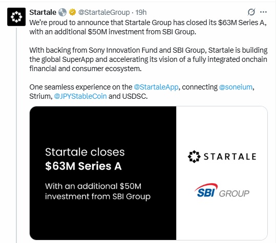 Startale Secures $63M Backing To Expand Tokenized Finance In Japan