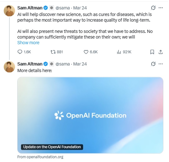 Sam Altman Announces $1B AI Plan To Fight Diseases