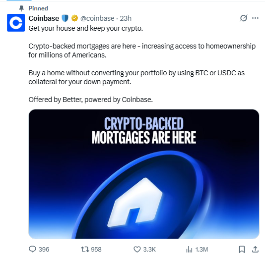 $4.1T Fannie Mae Teams Up With Coinbase To Enable Crypto-backed Mortgage Down