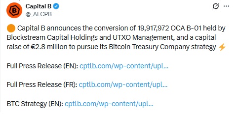 Capital B Raises Fresh Funds To Deepen Its Bitcoin Bet