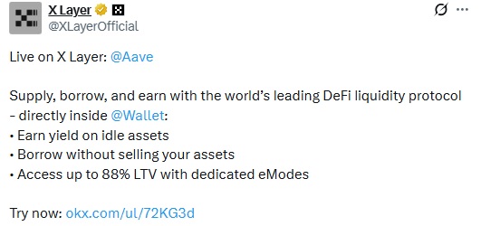 Aave Lands On OKX’s X Layer, Giving DeFi A Fresh Route For Growth
