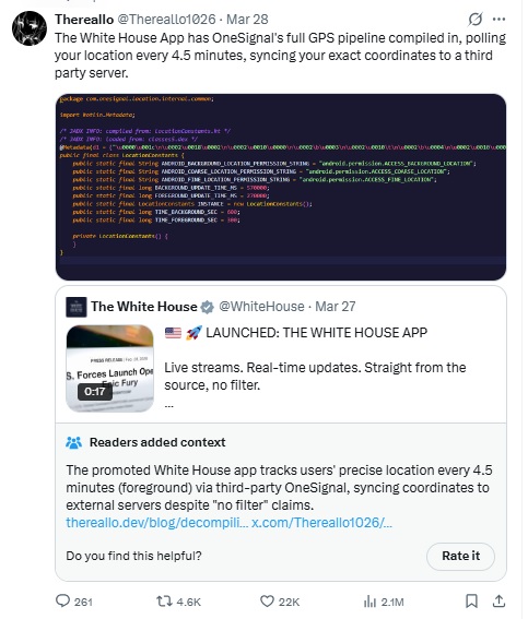White House App Raises Privacy Questions As Users Flag Tracking Concerns