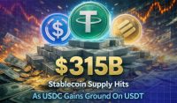 Stablecoin Supply Hits $315B As USDC Gains Ground On USDT
