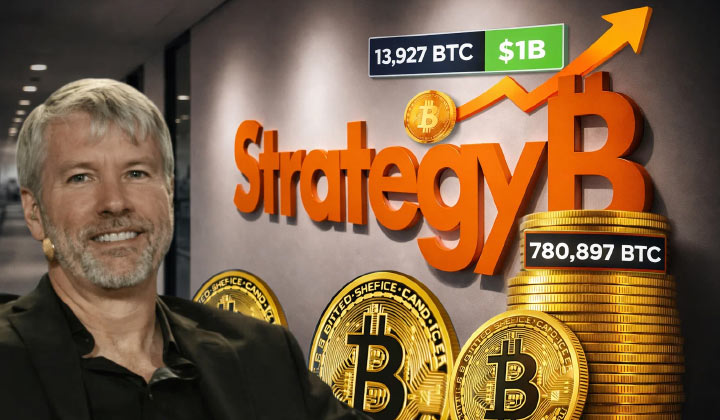 Strategy Buys 13,927 BTC For $1B, Holdings Reach 780,897 Bitcoin