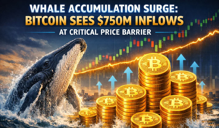 Whale Accumulation Surge: Bitcoin Sees $750M Inflows At Critical Price Barrier