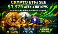 Crypto ETFs See $1.37B Weekly Inflows As Bitcoin, Ethereum & Altcoins Rebound