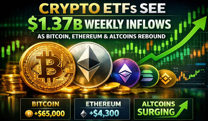 Crypto ETFs See $1.37B Weekly Inflows As Bitcoin, Ethereum & Altcoins Rebound