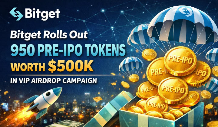 Bitget Rolls Out 950 Pre-IPO Tokens Worth $500K In VIP Airdrop