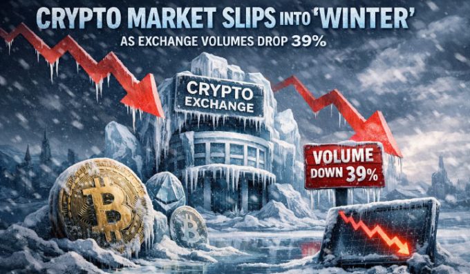 Crypto Market Slips Into 'Winter' As Exchange Volumes Drop 39%