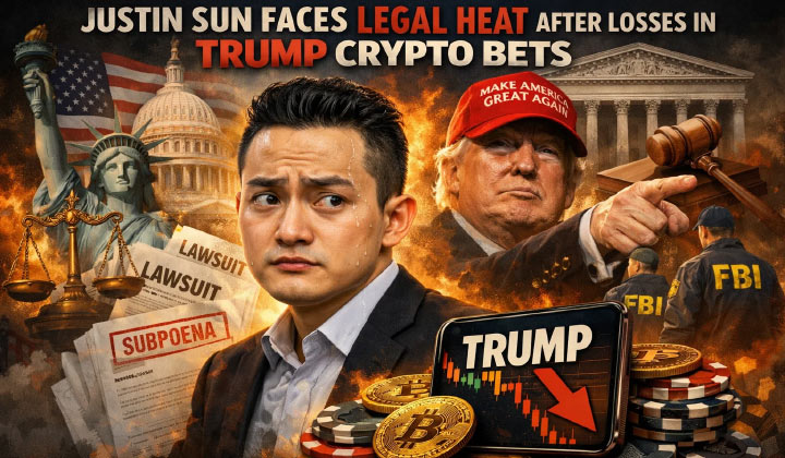 Justin Sun Faces Legal Heat After Losses In Trump-linked Crypto Bets