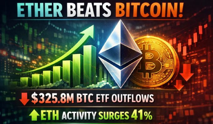 Ether Beats Bitcoin As ETFs See $325.8M BTC Outflows & ETH Surges