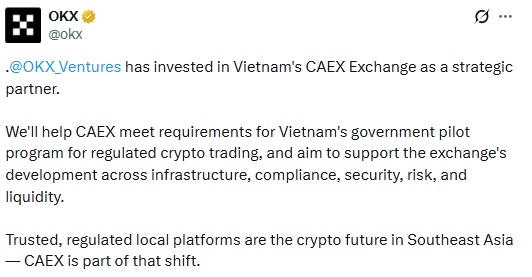 OKX & HashKey Back New Vietnam Exchange Amid Regulatory Push