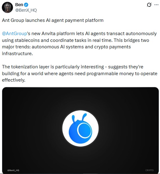 Ant Group Launches AI Agent Platform For Crypto Transactions