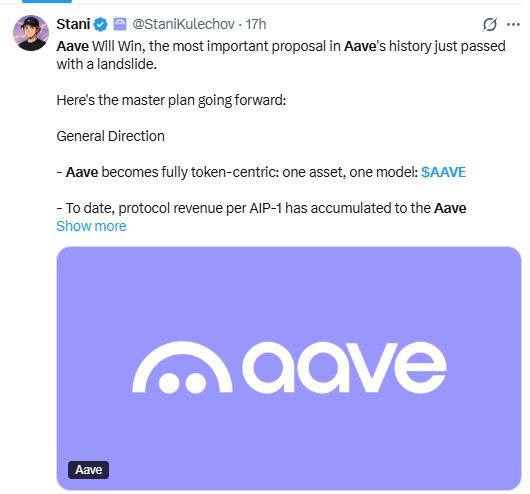 Aave DAO Approves $25M Funding Deal To Boost Growth