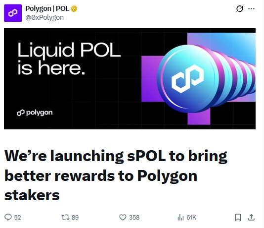 Polygon Launches sPOL To Unlock $330M Idle Capital As Stablecoin Activity Surges