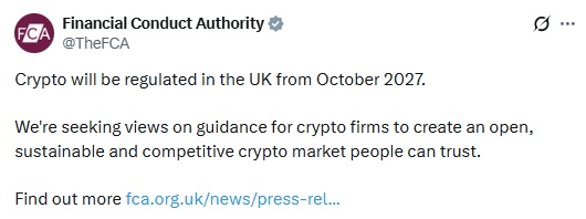 UK Moves Closer To Full Crypto Regulation With New FCA Guidance