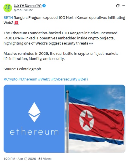 Ethereum Foundation Program Uncovers North Korean Infiltration In Web3