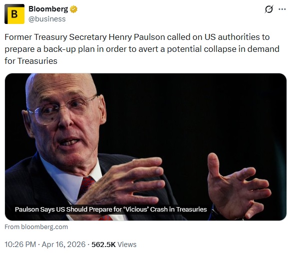 Ex-treasury Chief Warns Of Possible US Bond Market Shock, Flags Crypto Impact