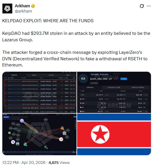 Kelp Hack Shocks DeFi: $293M Drained In Major Cross-chain Exploit