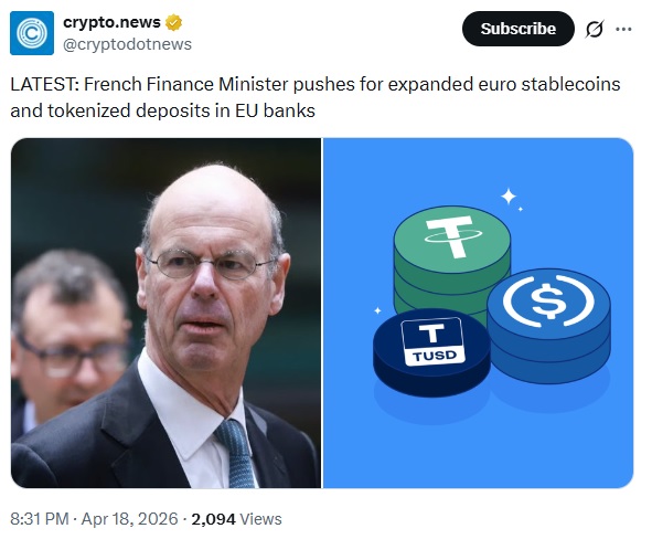 France Pushes Euro Stablecoin To Challenge US Dollar Dominance
