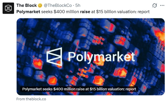 Polymarket Eyes $400M Raise As Prediction Markets Heat Up
