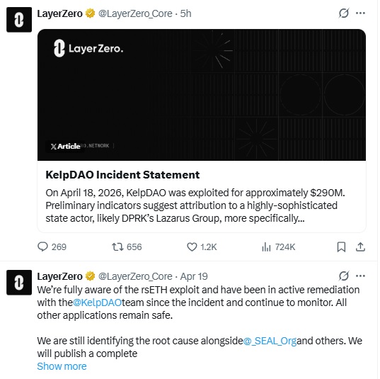 LayerZero Links Kelp DAO Hack To Lazarus Group, Flags Structural Weakness