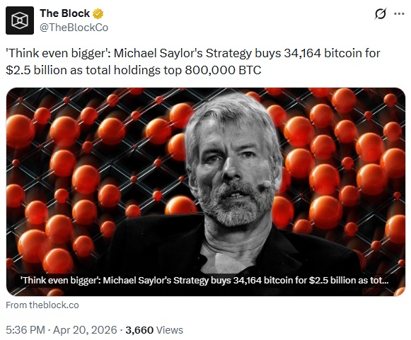 Strategy Crosses 800,000 BTC After Massive $2.5B Bitcoin Buy