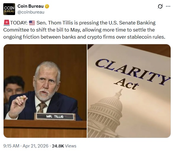 US Crypto Bill Faces Delay As Debate Intensifies