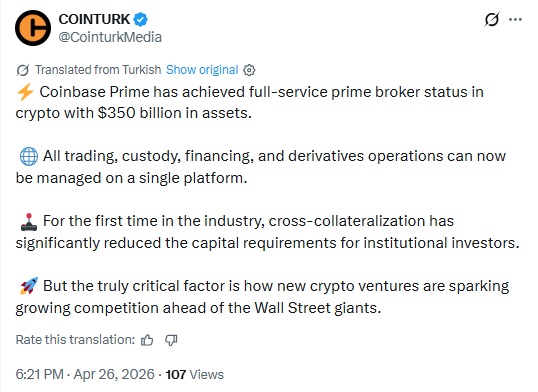 Coinbase Builds Full-service Prime Brokerage For Institutions