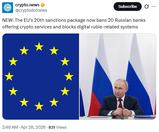 EU's Largest Measures Against Russia Yet Include Escalation Of Crypto Sanctions Evasion