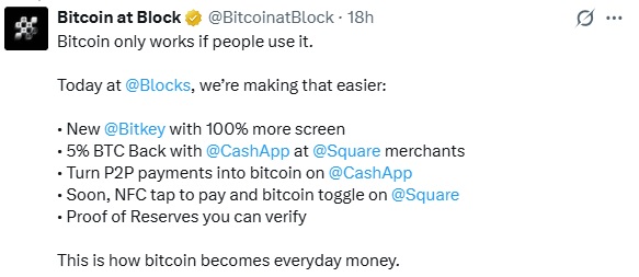 Dorsey's Block Unveils Bitcoin Proof-of-reserves In Transparency Move